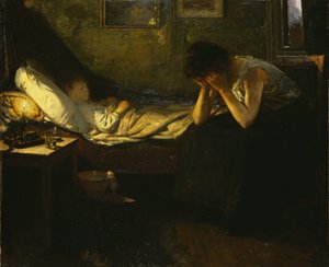 Het Zieke Kind door Oscar Wergeland